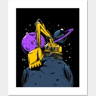 Funny Excavator Galaxy Posters and Art